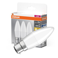 3x Żarówka LED B37 Świeczka B22d 4.9W = 40W 470lm 2700K Ciepła 200° BASE Osram