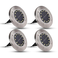 Zestaw 4x Lampka Ogrodowa 12x LED SOLARNA DOGRUNTOWA Wbijana IP54