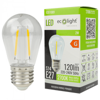 Żarówka LED Edison S14 E27 2W 120lm 2700K Ciepła FILAMENT Ecolight