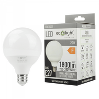 Żarówka LED Kula G95 E27 20W 1800lm 4000K Neutralna Ecolight