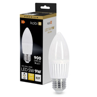 Żarówka LED E27 Świeczka 9W 900lm 3000K Ciepła 200° Premium Kobi