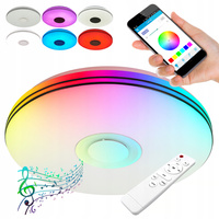 PLAFON LED 50cm lampa sufitowa okrągła RGBW 3000K-6500K + pilot Głośnik BLUETOOTH