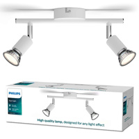 Lampa Sufitowa Reflektor 2x GU10 Biała Limbali Philips