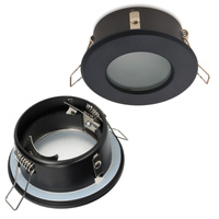 Oprawa Podtynkowa GU10 Halogenowa Wpuszczana Spot Oczko Czarna Okrągła Kobi