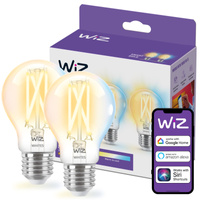 2x Żarówka LED E27 A60 7W = 60W 806lm 2700-6500K TW FILAMENT Inteligentna SMART WiFi Bluetooth Aplikacja WiZ