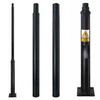 Słup Maszt Oświetleniowy Składany do Lamp Ulicznych Latarni z Oknem Rewizyjnym 3m fi60 Czarny KOBI