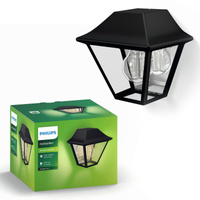 Kinkiet Ogrodowy Lampa Elewacyjna Zewnętrzna LATARNIA E27 IP44 Czarna Alpenglow Philips