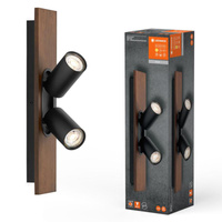 Lampa LED Ścienna Sufitowa Kinkiet Oprawa Natynkowa 6.8W 460lm 3000K Ciepła Ściemnialna Dekoracyjna Brązowy Czarny Spot Mercury Ledvance