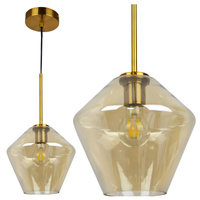 Lampa Sufitowa Wisząca Zwis Dekoracyjna E27 Złota Grea-s Sanico Goldlux