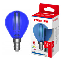 Żarówka LED E14 G45 4,5W Filament Niebieska TOSHIBA