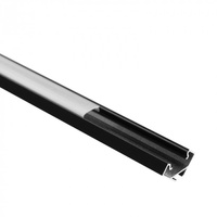 Profil Aluminiowy LED Narożny Natynkowy Czarny 2m z Kloszem Mroźnym do Taśm LED + Zaślepki seria R Ecolight