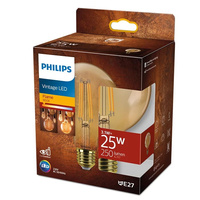 Żarówka LED Globe E27 G95 3.1W = 25W 250lm 1800K Ciepła Filament Bursztynowa PHILIPS
