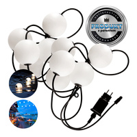 Girlanda Ogrodowa Zewnętrzna Łańcuch Świetlny 10W 700lm 2500K Ciepła 10x LED Biała IP67 7.7m Venezja Kobi