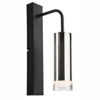 Lampa Ścienna Kinkiet DIEGO E27 Czarny Chrom KM-1.124 Lamkur