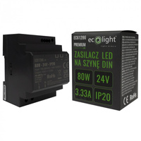 Zasilacz na Szynę DIN do Taśm LED 80W 24V 3.33A IP20 PREMIUM Ecolight