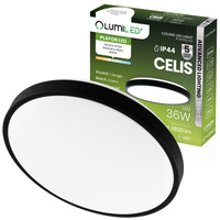 Plafon LED Lampa Sufitowa Natynkowa 36W 4000K CELIS Okrągły IP44 Czarny Ring ALS LUMILED
