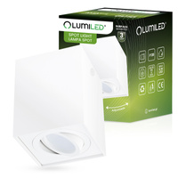Oprawa Natynkowa HALOGENOWA Spot Tuba Ruchoma GU10 Kwadratowa Biała 115mm AMAT-L LUMILED