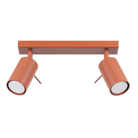 Lampa Sufitowa Reflektor Tuba Spot 2x GU10 Ochra Czerwona Ring Bittersweet Shimmer SL.1507 Sollux