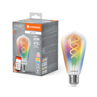 Żarówka LED E27 4.8W = 40W 470lm RGBW CCT Ściemnialna SMART+ WiFi Filament Edison Ledvance