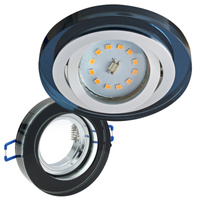 Oprawa Podtynkowa GU10 Halogenowa Wpuszczana Spot Oczko Czarna Okrągła Kobi