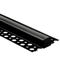 Profil Aluminiowy Natynkowy Czarny do LED do Płyt KARTON / GIPS 2m z Przezroczystym Kloszem i Zaślepkami Ecolight
