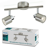 Lampa Sufitowa Reflektor Natynkowy2x GU10 nikiel Meranti Philips