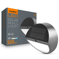 Naświetlacz Lampa Solarna z Czujnikiem 500lm 5000K Neutralna 120° 3.2V IP54 IK07 Natynkowy Czarny VIDEX