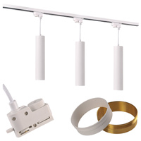 Zestaw Szyna Oświetleniowa Szynoprzewód 1m + 3x Reflektor Szynowy GU10 MARIBEL Biały + Złoty