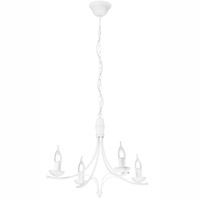 Lampa Wisząca Sufitowa LUCY 4xE14 Żyrandol Biała Klasyczna LM-4.153 Lamkur