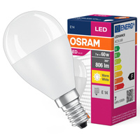Żarówka LED P45 Kulka E14 6.5W = 60W 806lm 2700K Ciepła 150° VALUE CLASSIC Osram