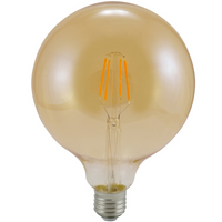 Żarówka LED E27 G125 4W = 18W 320lm 2000K Ciepła 360° Filament GOLDLUX (Polux)