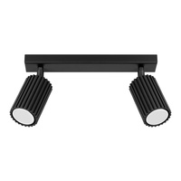Lampa Sufitowa Reflektor Tuba Spot 2x GU10 Czarna Karbon Deep Space SL.1580 Sollux