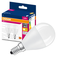 2x Żarówka LED P45 Kulka E14 6.5W = 60W 806lm 3000K Ciepła 180° VALUE CLASSIC Osram