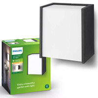 Kinkiet Ogrodowy Lampa Elewacyjna Zewnętrzna LED 3W 270lm 2700K IP44 Czarna Macaw Philips