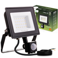 Naświetlacz LED ZUNA2 30W 2700lm 4000K IP44 Czarny Czujnik Ruchu LUMILED