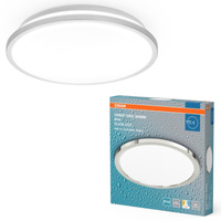 Plafon LED Lampa Sufitowa Natynkowa 18W 1250lm 3000-4000K Neutralna 110° Chrom Bathroom Ceiling CCT IP44 Osram