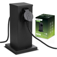 Słupek Ogrodowy IBERI Zewnętrzny Stojący 230V 22cm 2x Gniazdo Sieciowe LUMILED