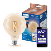 Żarówka LED E27 Kula G125 7W = 60W 806lm 2700-6500K TW FILAMENT Inteligentna SMART WiFi Bluetooth Aplikacja WiZ Philips