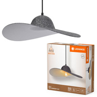 Lampa Wisząca Kapelusz Oprawa Oświetleniowa E27 Dekoracyjna Filc Szara LEDVANCE