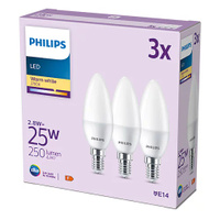 Zestaw 3x Żarówka LED Świeczka E14 B35 2.8W = 25W 250lm 2700K Ciepła Matowa PHILIPS