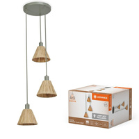 Lampa Sufitowa Wisząca Dekoracyjna E27 Zwis Brązowy Zielony Raffia Decor Ledvance