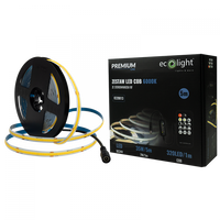 Taśma LED Pasek COB 7W/m 630lm/m 320LED/m 24V 6000K Zimna IP20 Rolka 5m + Zasilacz + Pilot Ecolight