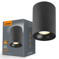 Oprawa Natynkowa HALOGENOWA SPOT Lampa Sufitowa Punktowa GU10 Czarna Videx