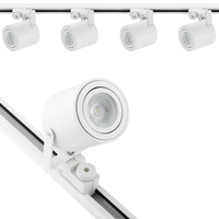 Zestaw Szyna Oświetleniowa Szynoprzewód 2m + 4x Reflektor Szynowy LED Lampa GU10 Biały Mat