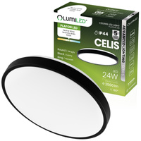 Plafon LED Lampa Sufitowa Natynkowa 24W 4000K CELIS Okrągły IP44 Czarny Ring ALS LUMILED
