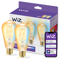2x Żarówka LED E27 Edison ST64 7W = 50W 640lm 2000-5000K TW FILAMENT Bursztynowa Inteligentna SMART WiFi Bluetooth Aplikacja WiZ