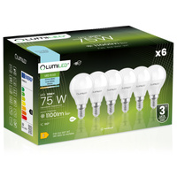 6x Żarówka LED E14 Kulka P45 10W = 75W 1100lm 6500K Zimna 180° LUMILED