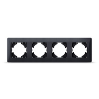 Ramka Pozioma do Gniazdek Poczwórna Natynkowa Czarna BINERA VIDEX