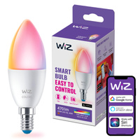 Żarówka LED E14 Świeczka C37 4.9W = 40W 470lm 2200-6500K RGB + TW Inteligentna SMART WiFi Bluetooth Aplikacja WiZ