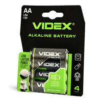 Baterie Alkaiczne Videx LR6 AA Paluszki Małe 1.5V Blister 4szt
